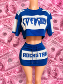 Blue and white two piece skirt